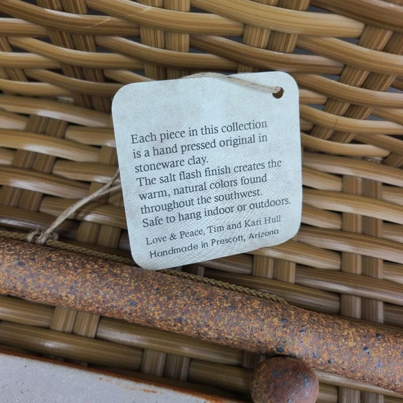 Tim Hull Wall Art Ceramic Rustic Welcome Sign with Birds Brown Blue - Picture 7 of 10